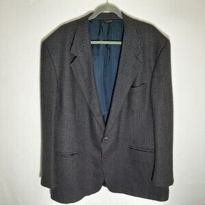 Bill Blass 48L Gray Wool Blazer Union Made USA Vintage Mens Jacket 100% Wool